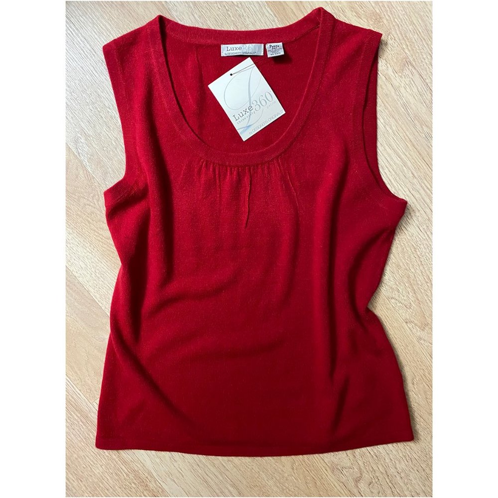 Luxe 360 Red Sweater Tank Top NWT SOFT!!